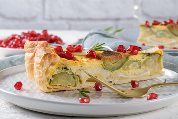 Homemade vegetable quiche