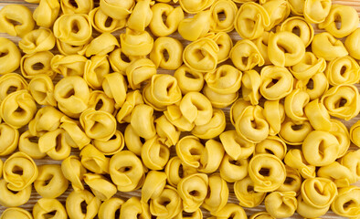 Raw Tortellini, Dry Homemade Italian Ravioli, Stuffed Dumplings