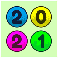 New Year 2021. Happy new year 2021 vector. Number 2021 in the modern concept.