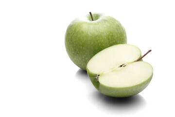 Apples on white background - close-up