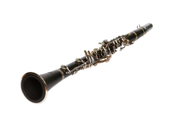 Clarinet on a white surface