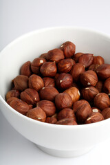 Huzelnits on white background - close-up