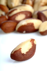 Brazilian nut on white background