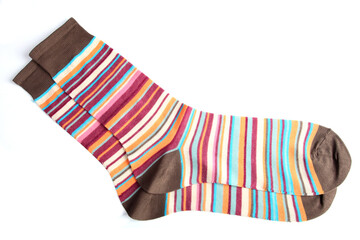 Socks on white background