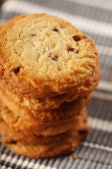 Cookies on cloth - close -up