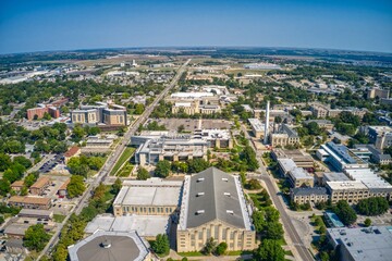 Aerial View of a University in Manhattan, Kansas