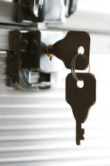 Naklejka premium Box with lock - close-up