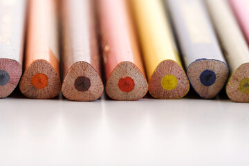 Rainbow colored pencils - close-up