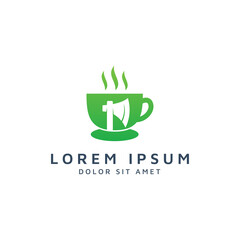 coffee and ax negative space logo design