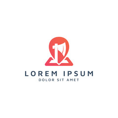 place and ax negative space logo design