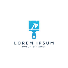 paint and ax negative space logo design