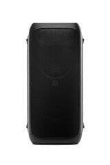 Obraz premium Portable big black speaker isolated on a white background.
