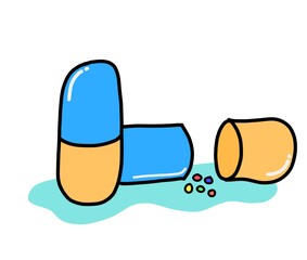 medicine capsules, cartoon medicine character