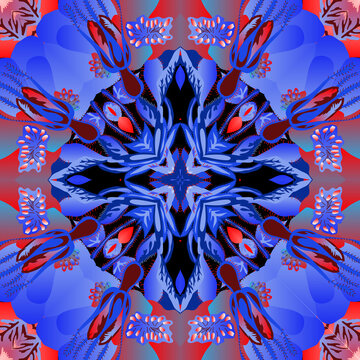 fractal azul y rojo