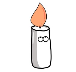 cartoon burning candle