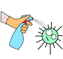 hand holding a target to corona 