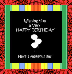 Birthday Card, colorful design, Birthday messages