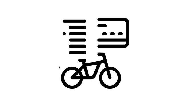 Bike Sharing Business Icon Animation Bike Share Deal And Agreement, Web Site And Phone Application, Helmet And Bicycle Parking