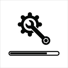 Loading process. Update system icon. Concept of upgrade application progress icon for graphic and web design on white background