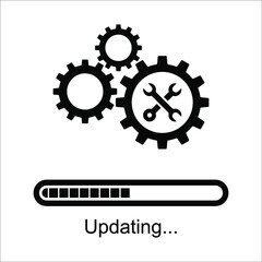 Loading process. Update system icon. Concept of upgrade application progress icon for graphic and web design on white background