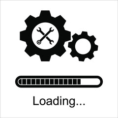 Loading process. Update system icon. Concept of upgrade application progress icon for graphic and web design on white background