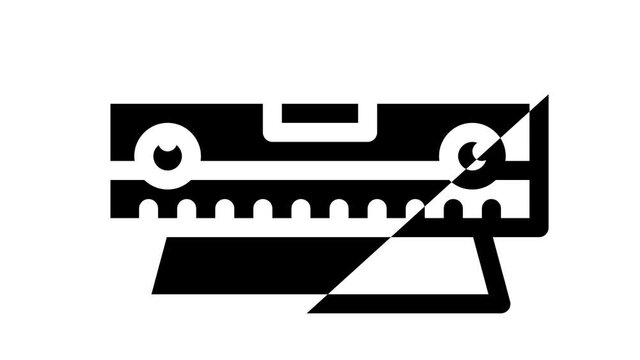 Tiler Work Equipment Icon Animation Tiler Rectangular Notched Trowel And Electrical Tile Cutter, Level Tool And Grinder