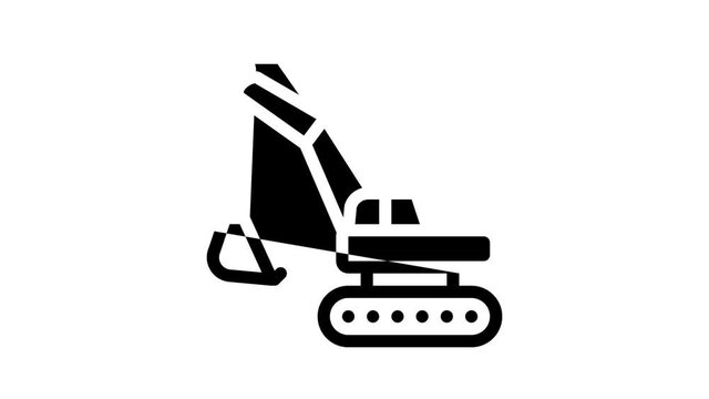 Coal Mining Equipment Icon Animation Coal Truck Delivery And Conveyer, Helmet And Jackhammer, Excavator And Factory