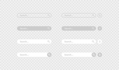 Search bar icon. Web site browse button. Internrt ui interface in vector flat