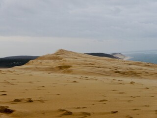 Fototapeta na wymiar sand dunes on the beach, Dune of Pilat, France
