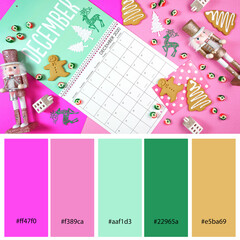 Christmas Pastel Pop pinks and Greens Decor Trend Designer Pack Color Palette. Designer pack with...