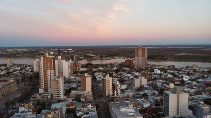 Naklejka premium Vista de la capital de la ciudad de Santa Fe - Argentina created by dji camera