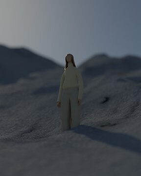 雪山の女性