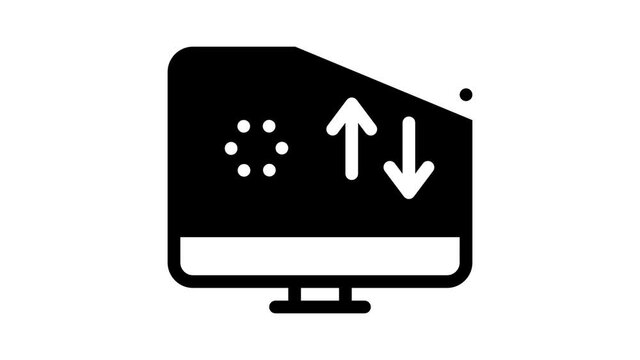 Renting Movies Service Icon Animation Renting Movies Store, Internet OnWatching And Download, Compact Disk And Reel