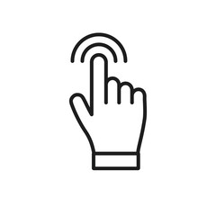 Clicking hand icon. Finger pointer vector graphic. Click symbol.