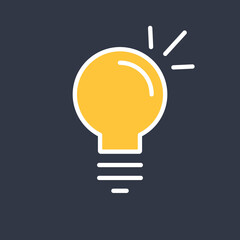 Light bulb icon. Symbol of idea. Shining electric lamp illustration.