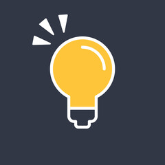 Light bulb icon. Symbol of idea. Shining electric lamp illustration.