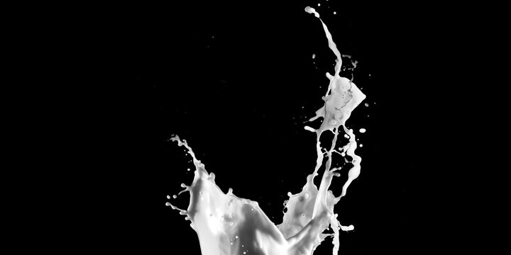 Milk Splash Stock Image In Black Background