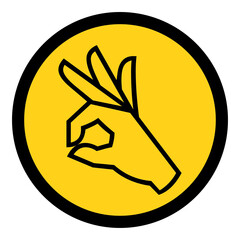 The finger symbol means it's okay. On Yellow Background Vector Illustration