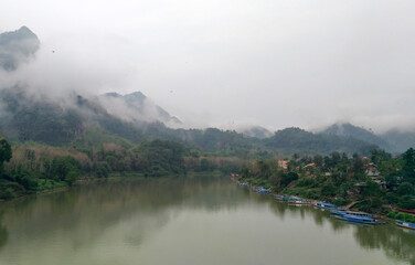 Beautiful view from Nong Khiaw Bridge Laos