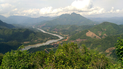 Beautiful view of Nong Kiaw in Laos 