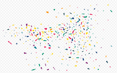 Yellow Confetti Abstract Transparent Background. 