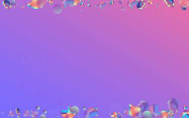 Iridescent Bubbles Cosmic Vector Blue Background. 