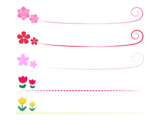 Headline illustration set of flowers. Vector illustration.