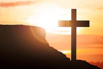 Christian Cross on the top of the hills