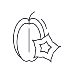Star apple icon, linear isolated illustration, thin line vector, web design sign, outline concept symbol with editable stroke on white background.