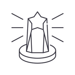 Star trophy icon, linear isolated illustration, thin line vector, web design sign, outline concept symbol with editable stroke on white background.