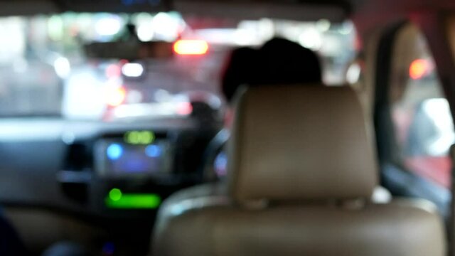 abstract blurred of back driver view on the road.