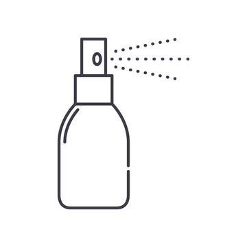 recommend clip art: Spray icon, linear isolated illustration, thin line vector, web design sign, outline concept symbol with editable stroke on white background.