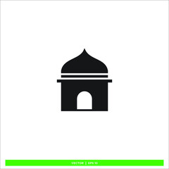 Icon vector graphic of mosque, good for illustration template