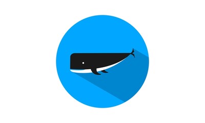Cute whale illustration vector icon
